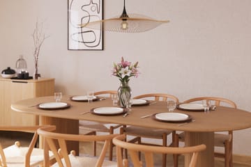 Neandir Oval Matgruppe 220 cm med 6 Dezuid Spisestol - Natur - Møbler - Bord - Spisegruppe