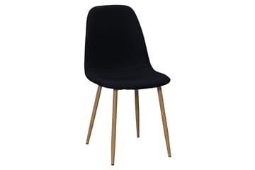 Neandir Ovalt Spisebord 220 cm Eik + 6 stk Naira stol svart med eikeben - Natur/Svart - Møbler - Bord - Spisegruppe