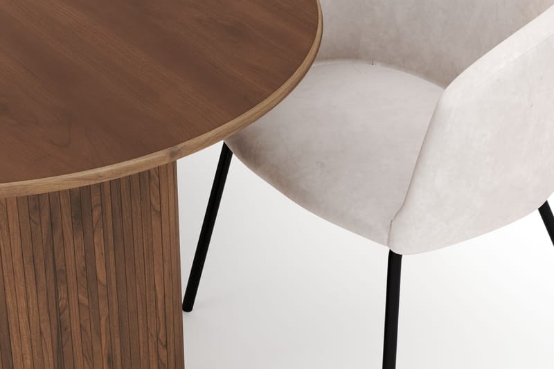 Neandir Ovalt Spisebord 220 cm med 6 Berit Stoler - Brun - Møbler - Bord - Spisegruppe