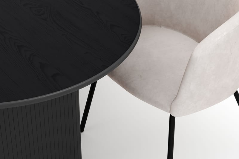 Neandir Ovalt Spisebord 220 cm med 6 Berit Stoler - Svart - Møbler - Bord - Spisegruppe