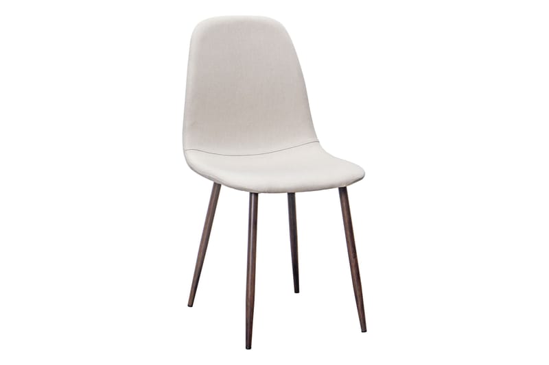 Neandir Ovalt Spisebord 220 cm Valnøtt + 6 stk Naira stol beige med valnøttben - Brun/Beige - Møbler - Bord - Spisegruppe