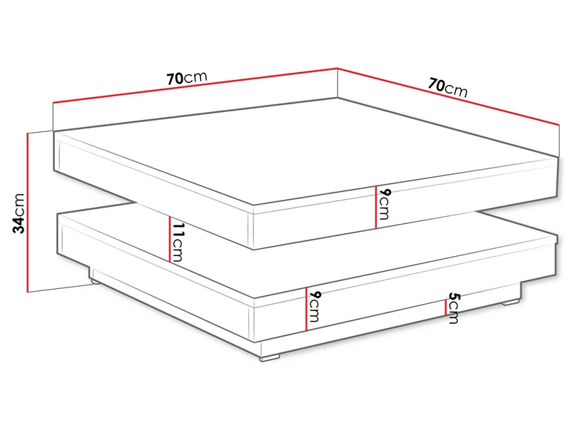 Nenani Sofabord 70 cm - Møbler - Bord - Sofabord & salongbord - Sofabord med oppbevaring