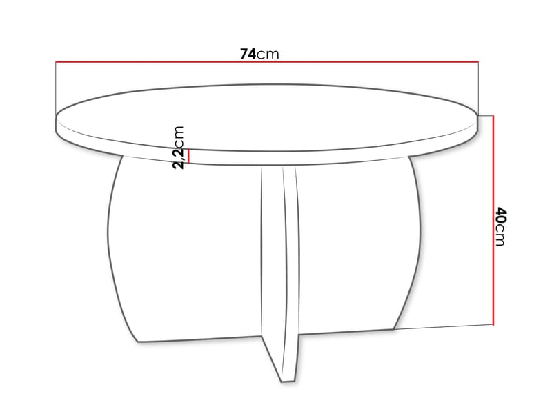 Neyloren Sofabord rundt 74 cm - svart - Møbler - Bord - Sofabord & salongbord