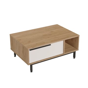 Nilena Sofabord 90x37,6x60 cm - Eik og hvit - Møbler - Bord - Sofabord & salongbord