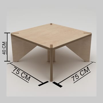 Nirena Lite Kvadratisk Salongbord 75 cm i Bjørk - Beige - Møbler - Bord - Sofabord & salongbord