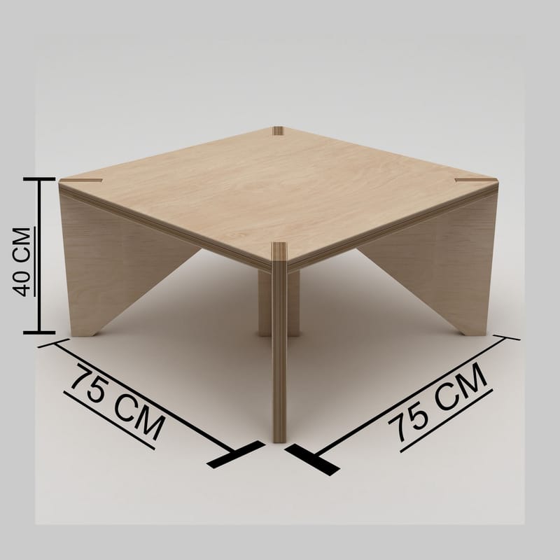 Nirena Lite Kvadratisk Salongbord 75 cm i Bjørk - Beige - Møbler - Bord - Sofabord & salongbord