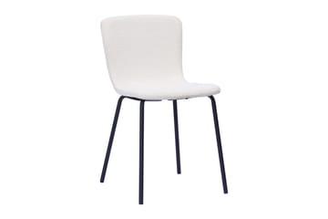 Noira Lite Rundt Spisebord Valnøtt 120 cm med 4 Katy Spisestoler - Brun / Hvit Bouclé / Metallben Svart - Møbler - Bord - Spisegruppe