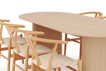 Noira Oval Spisegruppe 220 cm med 6 Dastoori Spisestoler - Natur - Møbler - Bord - Spisegruppe