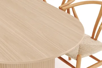 Noira Oval Spisegruppe 220 cm med 6 Dastoori Spisestoler - Natur - Møbler - Bord - Spisegruppe