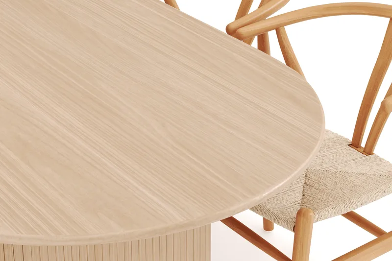 Noira Oval Spisegruppe 220 cm med 6 Dastoori Spisestoler - Natur - Møbler - Bord - Spisegruppe