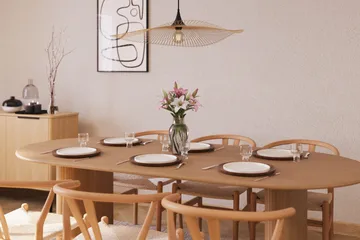 Noira Oval Spisegruppe 220 cm med 6 Dastoori Spisestoler - Natur - Møbler - Bord - Spisegruppe