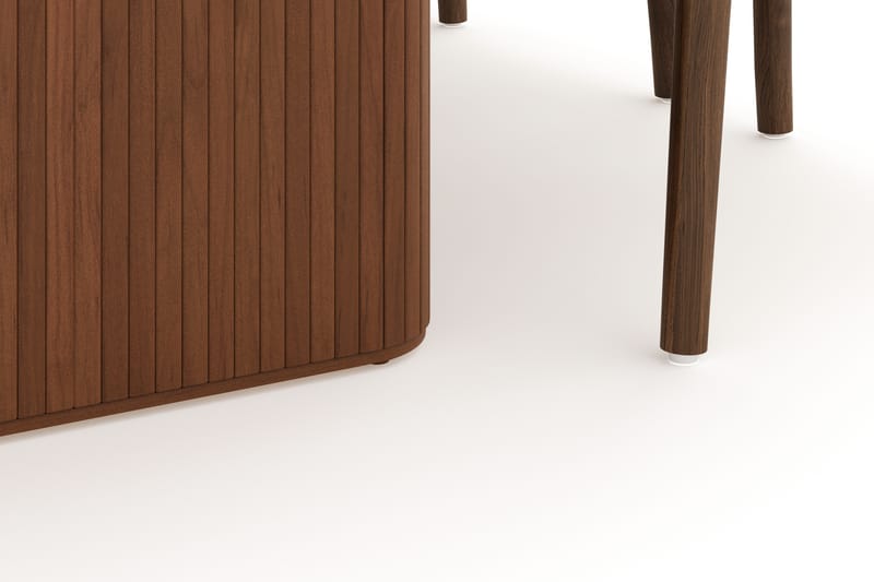 Noira Oval Spisegruppe 220 cm Valnøtt med 6 Dastoori Spisestoler - Brun - Møbler - Bord - Spisegruppe