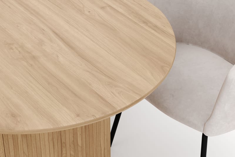 Noira Ovalt Spisebord 220 cm med 6 Berit Stoler - Natur - Møbler - Bord - Spisegruppe