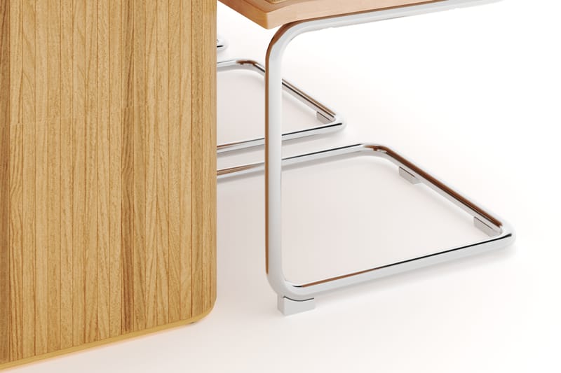 Noira Ovalt Spisebord 220 cm med 6 Build Spisestoler - Natur - Møbler - Bord - Spisegruppe