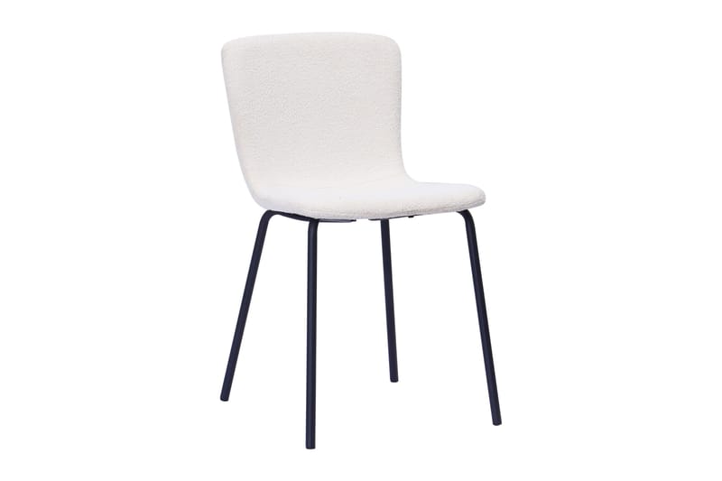 Noira Ovalt Spisebord 220 cm med 6 Katy Spisestoler - Svart / Hvit Bouclé / Metallben Svart - Møbler - Bord - Spisegruppe