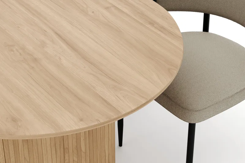 Noira Ovalt Spisebord 220 cm med 6 Sawako Stoler - Natur - Møbler - Bord - Spisegruppe