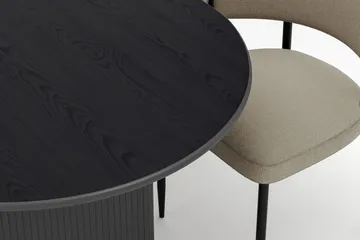 Noira Ovalt Spisebord 220 cm med 6 Sawako Stoler - Svart - Møbler - Bord - Spisegruppe