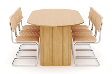Noira Ovalt Spisebord 220 cm med 6 stk Build Matstkolar - Natur - Møbler - Bord - Spisegruppe
