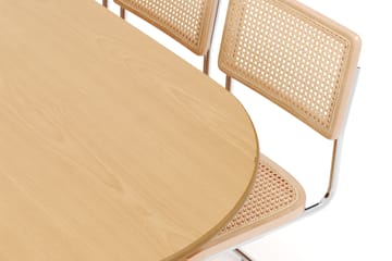 Noira Ovalt Spisebord 220 cm med 6 stk Build Matstkolar - Natur - Møbler - Bord - Spisegruppe