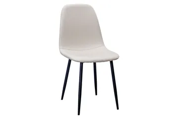 Noira Ovalt Spisebord 220 cm Svart + 6 Nibe stol beige med svarte ben - Svart/Beige - Møbler - Bord - Spisegruppe