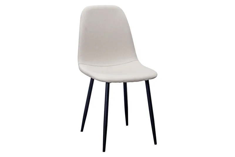Noira Ovalt Spisebord 220 cm Svart + 6 Nibe stol beige med svarte ben - Svart/Beige - Møbler - Bord - Spisegruppe
