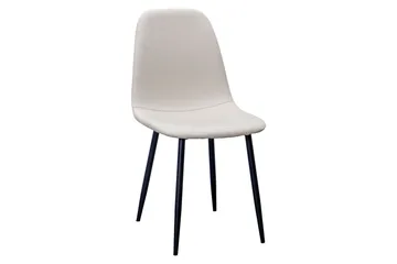 Noira Ovalt Spisebord 220 cm Svart + 8 Nibe stol beige med svarte ben - Svart/Beige - Møbler - Bord - Spisegruppe