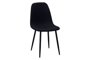 Noira Ovalt Spisebord 220 cm Svart + 6 Nibe stol svart med svarte ben - Svart - Møbler - Bord - Spisegruppe