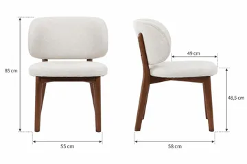 Noira rektangulær spisegruppe 220 cm – Spisebord med 6 Eira spisestoler i tre med valnøttutseende - Brun - Møbler - Bord - Spisegruppe