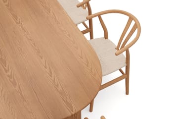 Noira rektangulær uttrekkbar spisegruppe 220-320 cm – Spisebord med 6 Dastoori spisestoler i tre med eikeutseende - Natur - Møbler - Bord - Spisegruppe