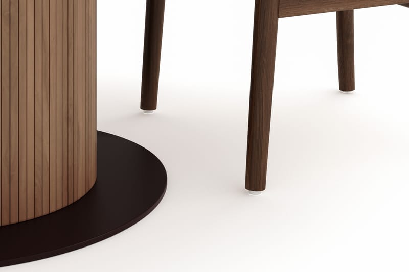 Noira Rund Spisegruppe 120 cm Rundt bord med 4 Dastoori Spisestoler - Brun - Møbler - Bord - Spisegruppe