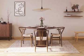 Noira Rund Spisegruppe 120 cm Rundt bord med 4 Dastoori Spisestoler - Brun - Møbler - Bord - Spisegruppe