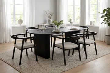 Noira spisebord 180x90cm - Svart - Møbler - Bord - Spisebord & kjøkkenbord