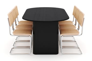 Noira Spisebord 220 cm Eik med 6 Build Spisestoler - Svart - Møbler - Bord - Spisegruppe