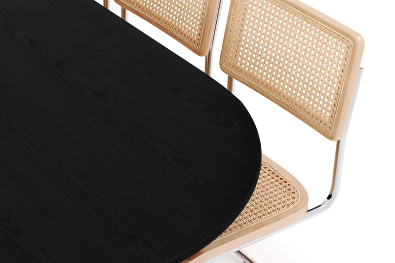 Noira Spisebord 220 cm Massivt Ek med 6 stk Build Matstkolar - Svart - Møbler - Bord - Spisegruppe