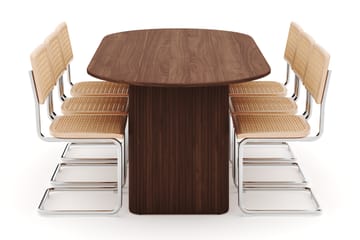 Noira Spisebord 220 cm Valnøtt med 6 Build Spisestoler - Brun - Møbler - Bord - Spisegruppe