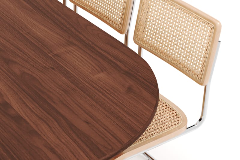 Noira Spisebord 220 cm Valnøtt med 6 Build Spisestoler - Brun - Møbler - Bord - Spisegruppe