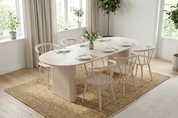 Noira spisebord 220x100cm - Hvitlasert - Møbler - Bord - Spisebord & kjøkkenbord