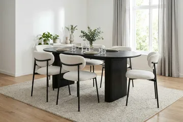 Noira spisebord 220x100cm - Svart - Møbler - Bord - Spisebord & kjøkkenbord