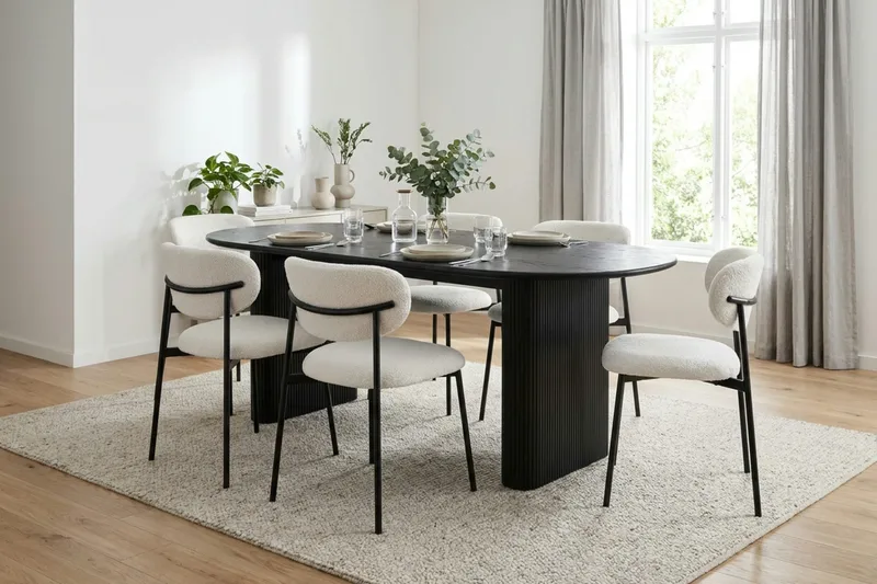 Noira spisebord 220x100cm - Svart - Møbler - Bord - Spisebord & kjøkkenbord