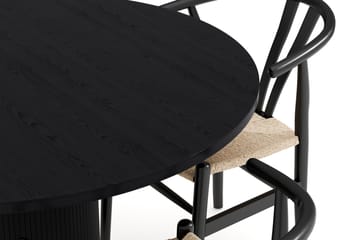 Noira Spisegruppe 120 cm Eik Rundt med 4 Dastoori Spisestoler - Svart - Møbler - Bord - Spisegruppe