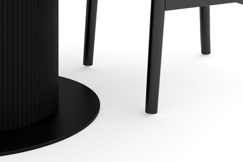 Noira Spisegruppe 120 cm Eik Rundt med 4 Dastoori Spisestoler - Svart - Møbler - Bord - Spisegruppe