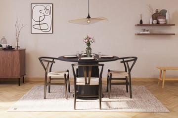 Noira Spisegruppe 120 cm Eik Rundt med 4 Dastoori Spisestoler - Svart - Møbler - Bord - Spisegruppe