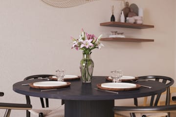 Noira Spisegruppe 120 cm Eik Rundt med 4 Dastoori Spisestoler - Svart - Møbler - Bord - Spisegruppe