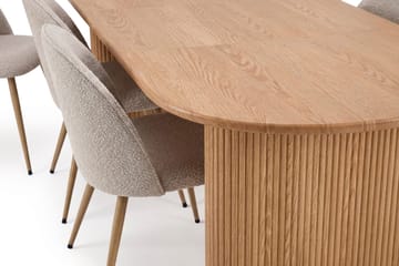 Noira Spisegruppe 160-220 cm uttrekkbar med 6 Nibe Plus Spisestoler - Eik - Møbler - Bord - Spisegruppe