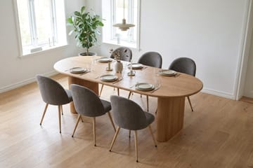 Noira Spisegruppe 180 cm rektangulær med 6 Nibe Plus Spisestoler - Eik - Møbler - Bord - Spisegruppe