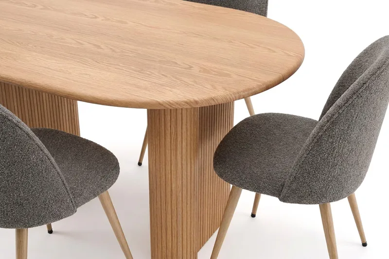 Noira Spisegruppe 180 cm rektangulær med 6 Nibe Plus Spisestoler - Eik - Møbler - Bord - Spisegruppe