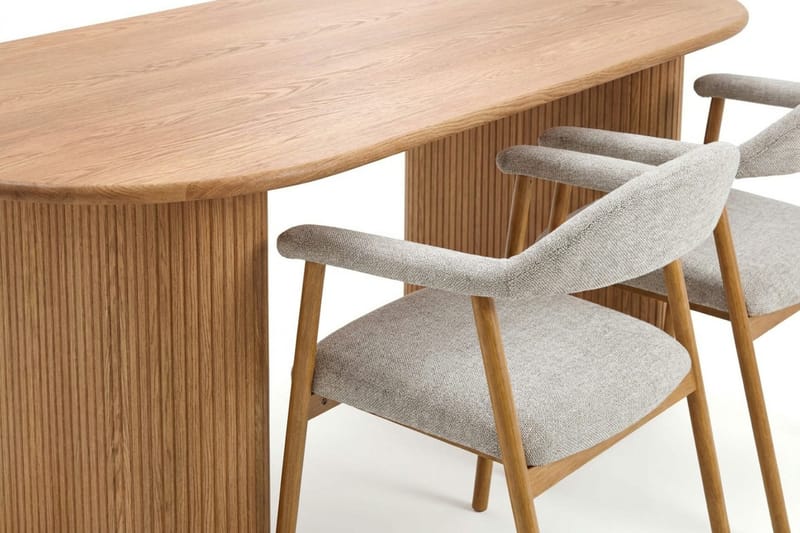 Noira spisegruppe 180 cm rektangulært i eik med 6 Ronja spisestoler - Sand/eik - Møbler - Bord - Spisegruppe