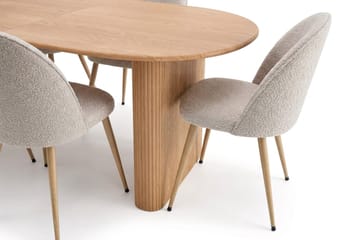 Noira Spisegruppe 220-320 cm uttrekkbar med 6 Nibe Plus Spisestoler - Eik - Møbler - Bord - Spisegruppe