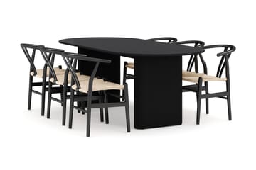 Noira Spisegruppe 220 cm Eik med 6 Dastoori Spisestoler