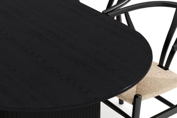 Noira Spisegruppe 220 cm Eik med 6 Dastoori Spisestoler - Svart - Møbler - Bord - Spisegruppe